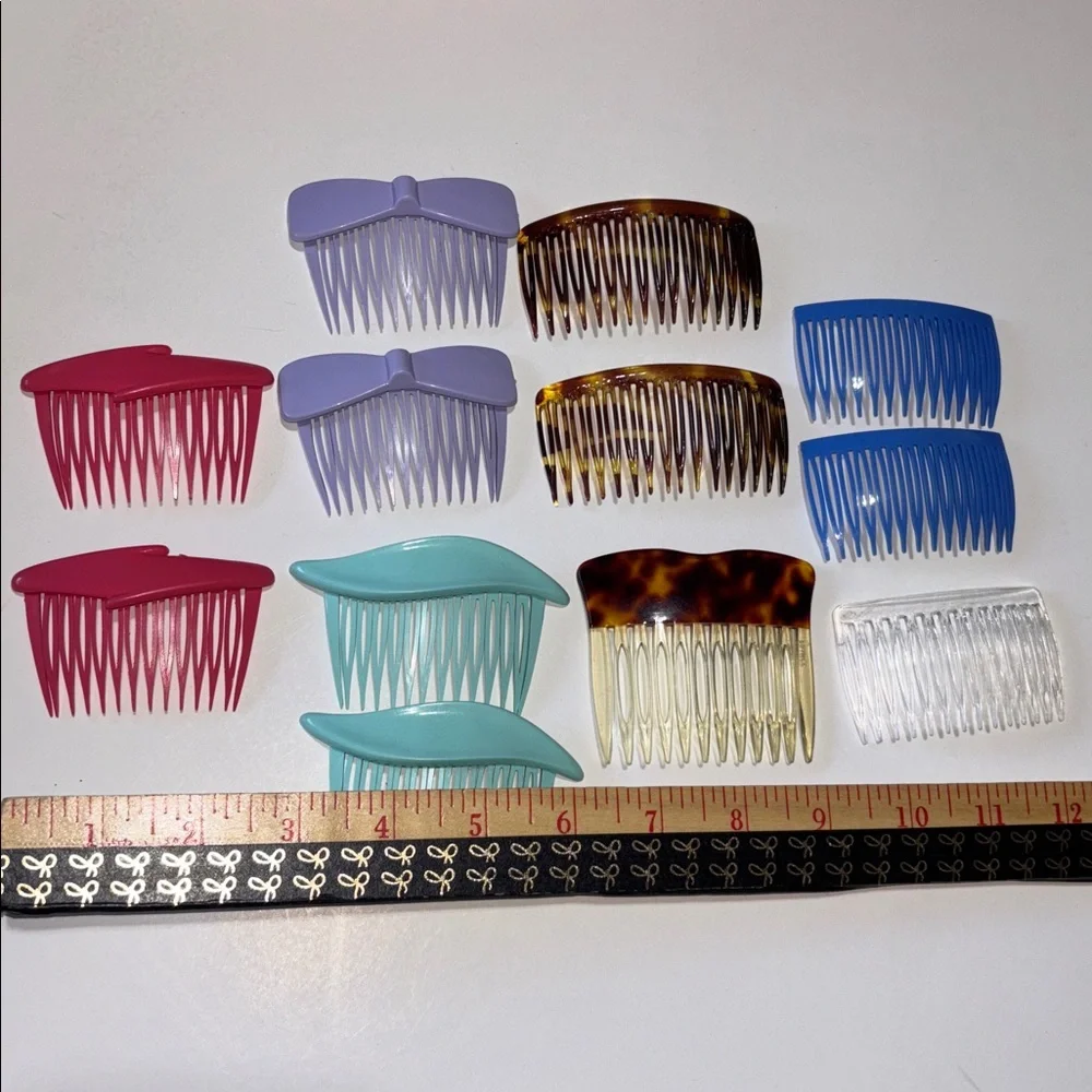 Vtg Goody Side Combs Hair Accessories Lot Of 12 USA Hong Kong Sets